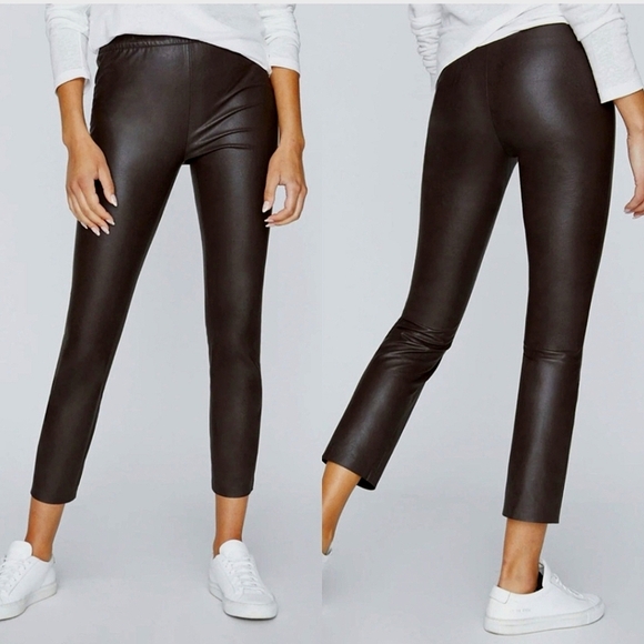 Brochu Walker Juniper Faux Leather Crop Pant Black Small - Picture 1 of 4